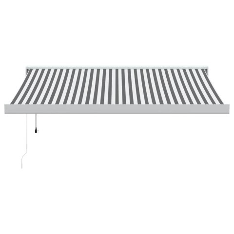 ZWIJANA MARKIZA ANTRACYTOWO-BIAŁA 3X2,5M TKANINA I ALUMINIUM