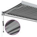 ZWIJANA MARKIZA ANTRACYTOWO-BIAŁA 3X2,5M TKANINA I ALUMINIUM