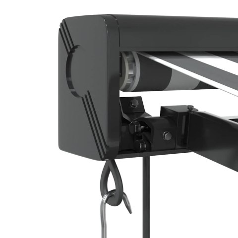 ZWIJANA MARKIZA ANTRACYTOWO-BIAŁA 3X2,5M TKANINA I ALUMINIUM