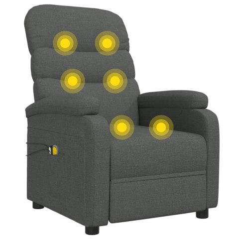 ELEKTRYCZNY FOTEL MASUJĄCY CIEMNOSZARY TKANINA