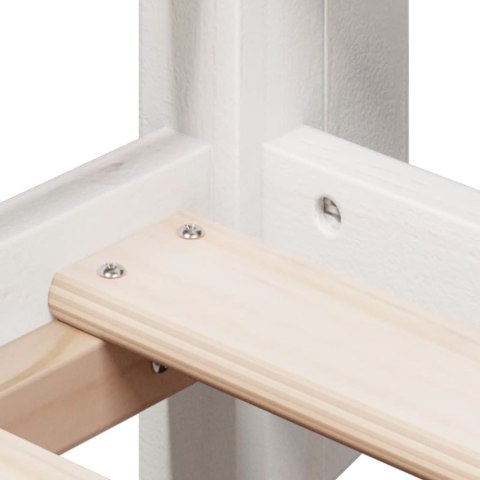 ŁÓŻKO Z PIĘTREM I DASZKIEM BIAŁE 90X190CM DREWNO SOSNOWE