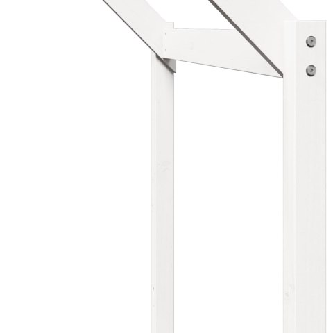 ŁÓŻKO Z PIĘTREM I DASZKIEM BIAŁE 90X190CM DREWNO SOSNOWE