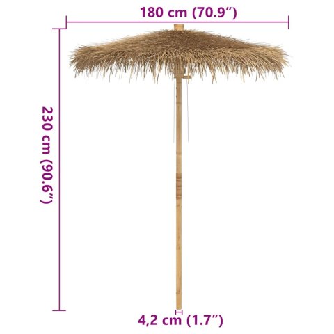 PARASOL TIKI Z BALDACHIMEM Z LIŚCI BANANOWCA 180CM BAMBUS