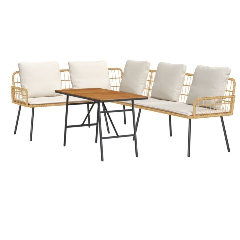 2-OSOBOWY ZESTAW SOF OGRODOWYCH Z PODUSZKAMI Z NATURALNEGO RATTANU