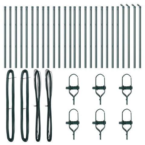 PALISADY 26 SZTUK ZIELONE Ø32MM 80CM STAL OCYNKOWANA