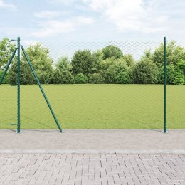 OGRODZENIE 1,4X10M ZIELONE + 7 SŁUPKÓW Ø32MM 78,5CM STAL PVC