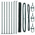 OGRODZENIE 1,4X10M ZIELONE + 7 SŁUPKÓW Ø32MM 78,5CM STAL PVC