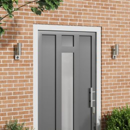 KINKIETY Z CZUJNIKIEM 2 SZT. SREBRNA STAL NIERDZEWNA IP44