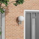 LAMPA ŚCIENNA ZEWNĘTRZNA Z CZUJNIKIEM SREBRNA STAL NIERDZEWNA IP44