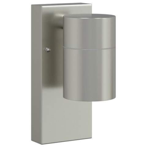 LAMPA ŚCIENNA SREBRNA STAL NIERDZEWNA IP44
