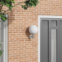 LAMPA ŚCIENNA NA ZEWNĄTRZ SREBRNA STAL NIERDZEWNA IP44