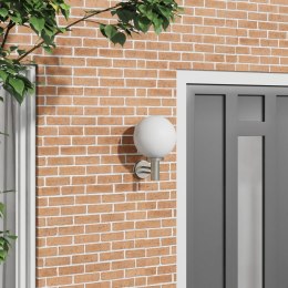 LAMPA ŚCIENNA NA ZEWNĄTRZ SREBRNA STAL NIERDZEWNA IP44