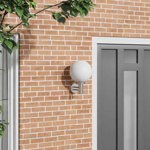 LAMPA ŚCIENNA NA ZEWNĄTRZ SREBRNA STAL NIERDZEWNA IP44