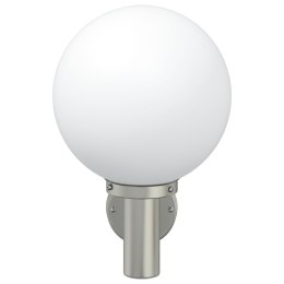 LAMPA ŚCIENNA NA ZEWNĄTRZ SREBRNA STAL NIERDZEWNA IP44