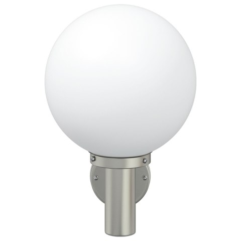 LAMPA ŚCIENNA NA ZEWNĄTRZ SREBRNA STAL NIERDZEWNA IP44