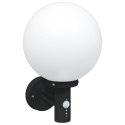 LAMPA ŚCIENNA NA ZEWNĄTRZ Z CZUJNIKIEM CZARNA STAL NIERDZEWNA IP44