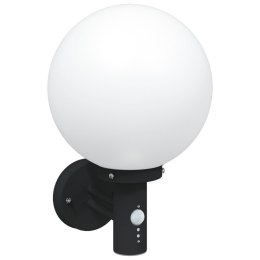 LAMPA ŚCIENNA NA ZEWNĄTRZ Z CZUJNIKIEM CZARNA STAL NIERDZEWNA IP44