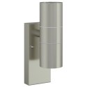 LAMPA ŚCIENNA SREBRNA STAL NIERDZEWNA IP44