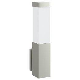 LAMPA ŚCIENNA ZEWNĘTRZNA SREBRNA STAL NIERDZEWNA IP44