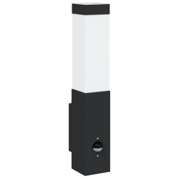 LAMPA ŚCIENNA ZEWNĘTRZNA Z CZUJNIKIEM CZARNA STAL NIERDZEWNA IP44