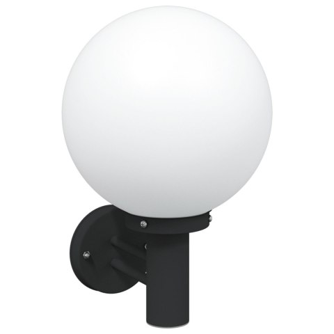 ZEWNĘTRZNA LAMPA ŚCIENNA CZARNA STAL NIERDZEWNA IP44