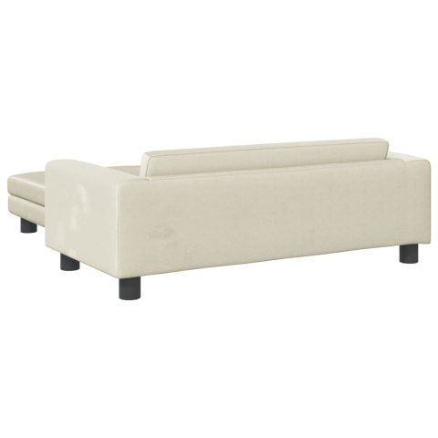 VidaXL Sofa dziecięca z podnóżkiem, kremowa, 100x50x30 cm, aksamit
