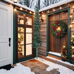 SMUKŁA CHOINKA POŁÓWKA ZE STOJAKIEM SZTUCZNA ZIELONA 240CM