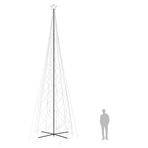 CHOINKA STOŻKOWA 3000 CIEPŁYCH BIAŁYCH LED 230X800CM Z MASZTEM