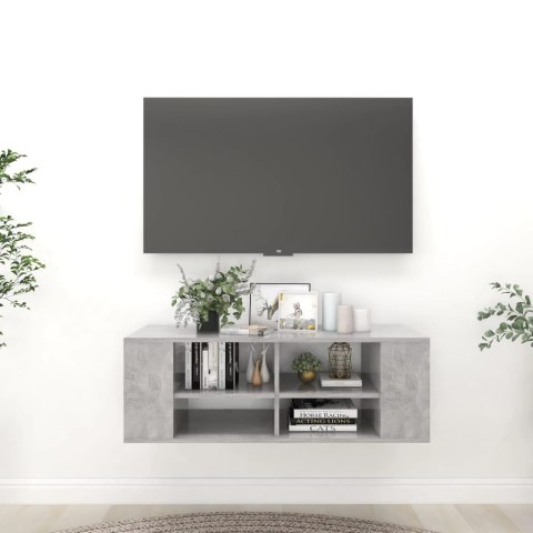 WISZĄCA SZAFKA POD TV SZAROŚĆ BETONU 102X35X35CM