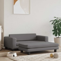 LEGOWISKO DLA PSA Z DOSTAWKĄ SZARE 100X50X30CM EKOSKÓRA