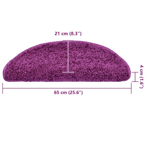 VidaXL Maty na schody 20 szt. Fioletowe 65x21x4 cm