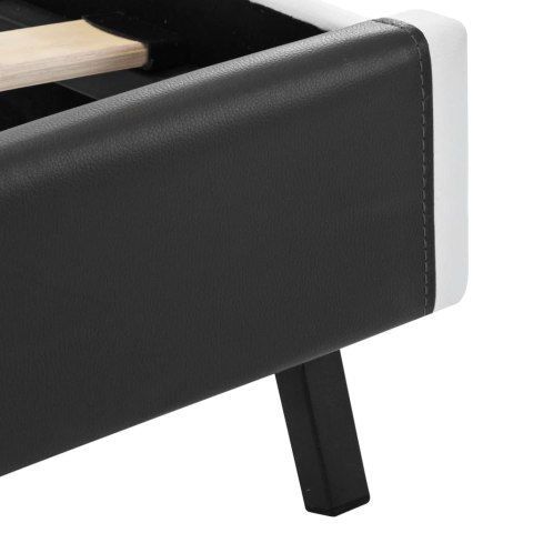 RAMA ŁÓŻKA Z LED SZARA SZTUCZNA SKÓRA 90X200CM