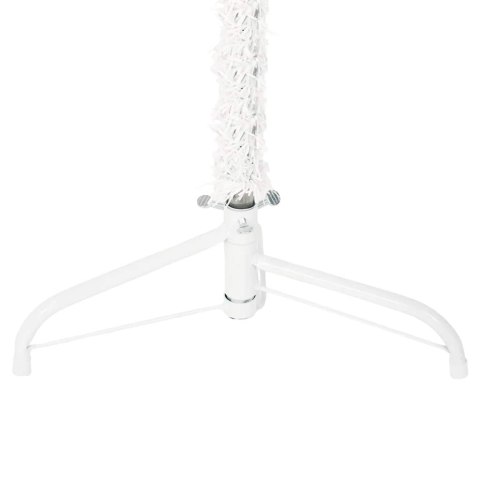 SMUKŁA CHOINKA POŁÓWKA ZE STOJAKIEM SZTUCZNA BIAŁA 210CM