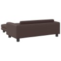 SOFA DZIECIĘCA Z PODNÓŻKIEM BRĄZOWA 100X50X30CM EKOSKÓRA
