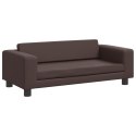 SOFA DZIECIĘCA Z PODNÓŻKIEM BRĄZOWA 100X50X30CM EKOSKÓRA