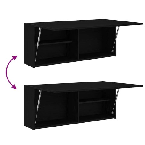 WISZĄCA SZAFKA ŁAZIENKOWA CZARNA 100X25X40CM