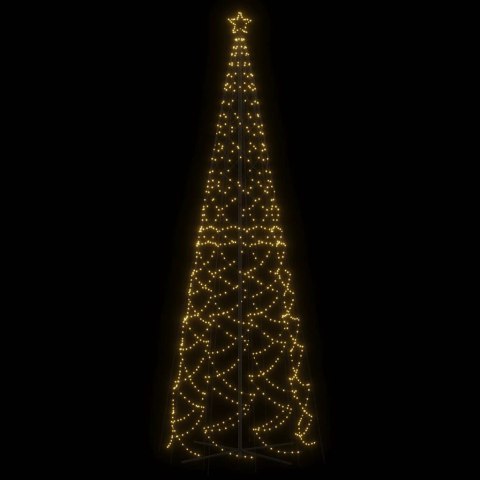 CHOINKA STOŻKOWA 1400 CIEPŁYCH BIAŁYCH LED 160X500CM Z MASZTEM