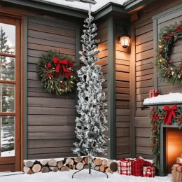 SMUKŁA CHOINKA POŁÓWKA SZTUCZNA OŚNIEŻONA 210CM