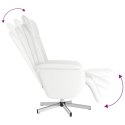 ROZKŁADANY FOTEL MASUJĄCY Z PODNÓŻKIEM BIAŁY SZTUCZNA SKÓRA