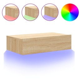 SZAFKA TELEWIZYJNA Z LED DĄB SONOMA 60X35X15,5CM