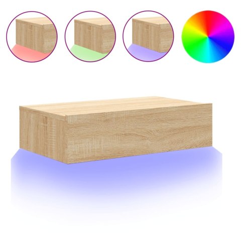 SZAFKA TELEWIZYJNA Z LED DĄB SONOMA 60X35X15,5CM