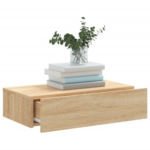 SZAFKA TELEWIZYJNA Z LED DĄB SONOMA 60X35X15,5CM