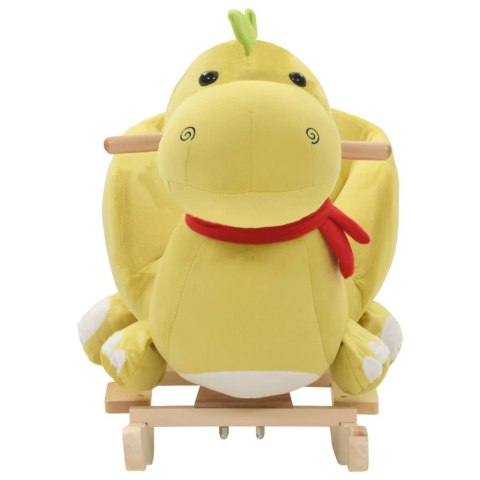 VidaXL Smok na biegunach z oparciem, pluszowy, 60x32x53 cm, limonkowy