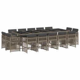 15-CZ. ZESTAW MEBLI OGRODOWYCH Z PODUSZKAMI SZARY RATTAN PE