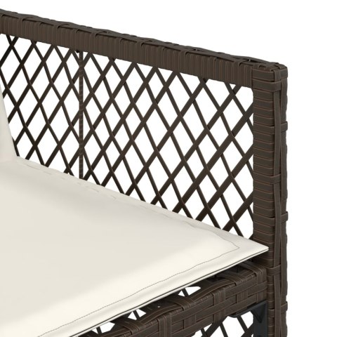 9-CZ. ZESTAW MEBLI OGRODOWYCH Z PODUSZKAMI BRĄZOWY RATTAN PE