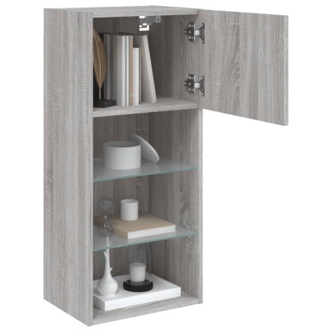 SZAFKA TV Z LED SZARY DĄB SONOMA 40,5X30X90CM