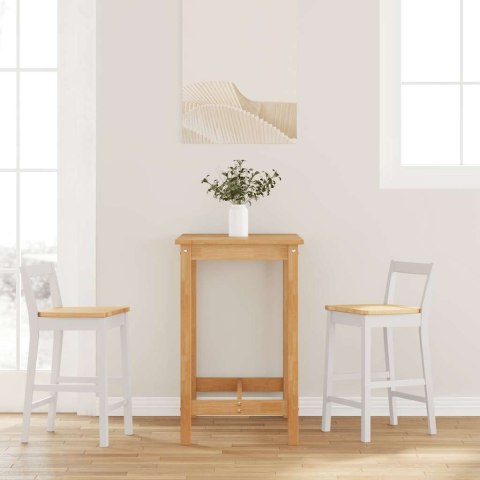 HOKERY BAROWE 2 SZT. BIAŁE LITE DREWNO GUMOWE