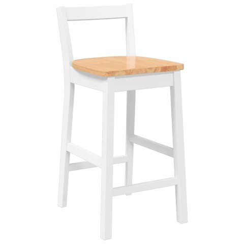 HOKERY BAROWE 2 SZT. BIAŁE LITE DREWNO GUMOWE