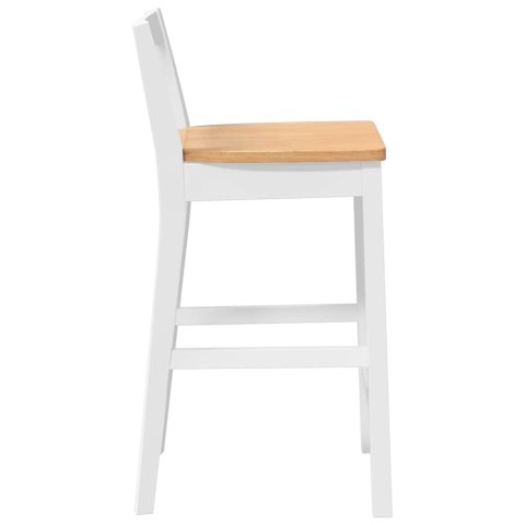 HOKERY BAROWE 2 SZT. BIAŁE LITE DREWNO GUMOWE