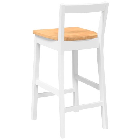 HOKERY BAROWE 2 SZT. BIAŁE LITE DREWNO GUMOWE